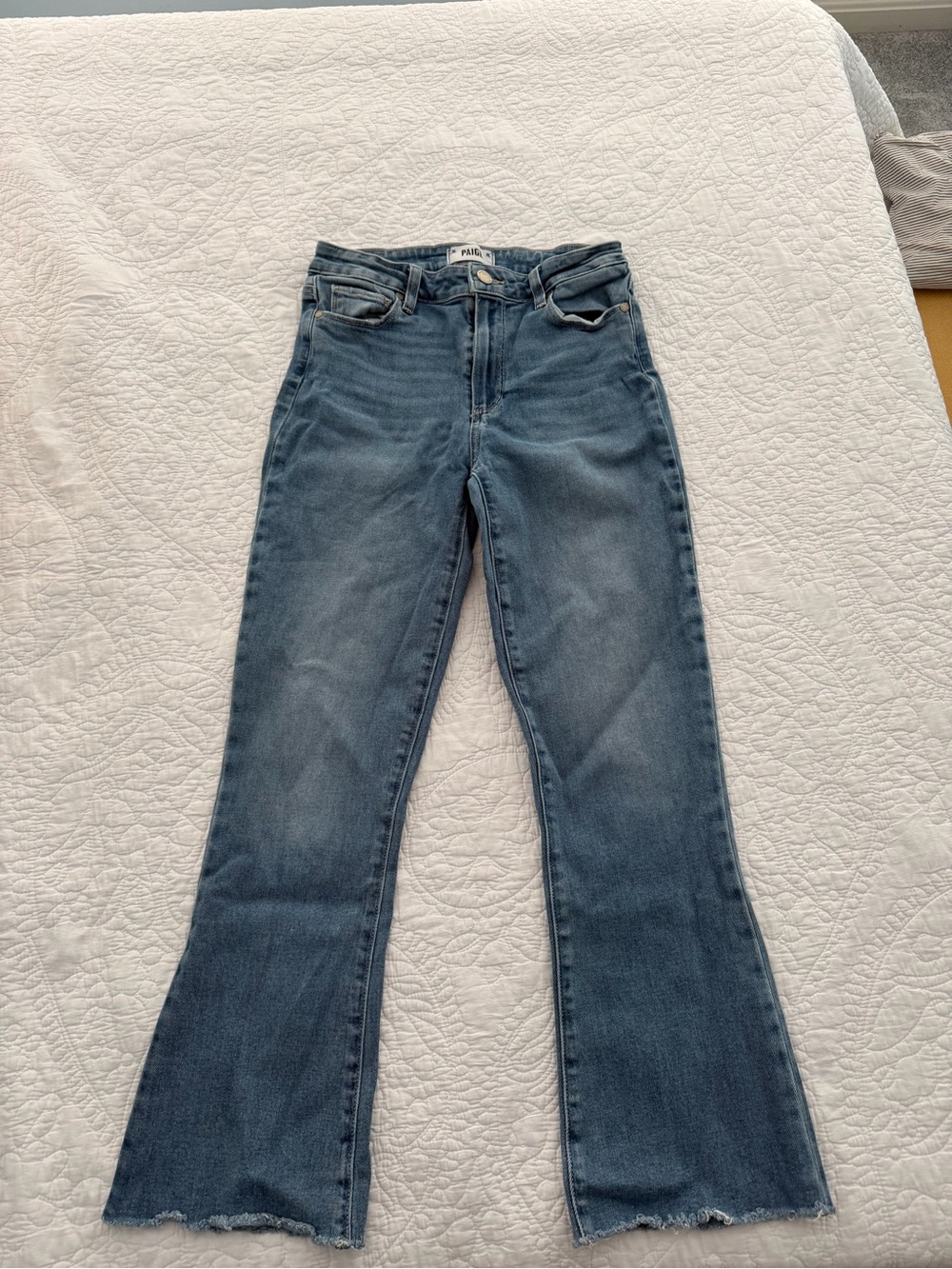 PAIGE Medium Blue Flare Jeans